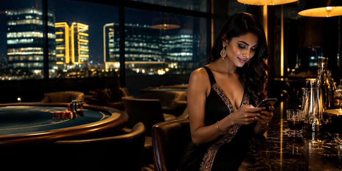 User browsing live casino on mobile phone
